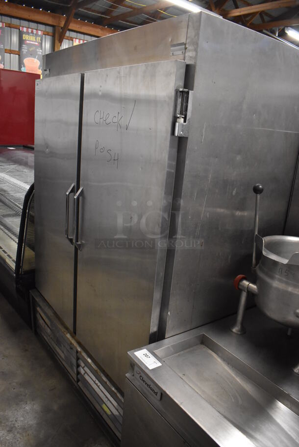 2012 Leader ESLR54 S/C Stainless Steel Commercial 2 Door Reach In Cooler. 115 Volts, 1 Phase. 54x32x76. Tested and Working! - Image 2 of 5