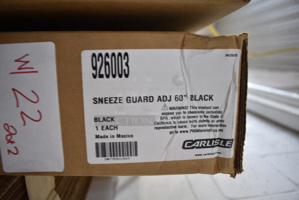 3 BRAND NEW IN BOX! Carlisle 926003 Adjustable Single-Sided 60" Sneeze Guard. 3 Times Your Bid! - Image 3 of 3