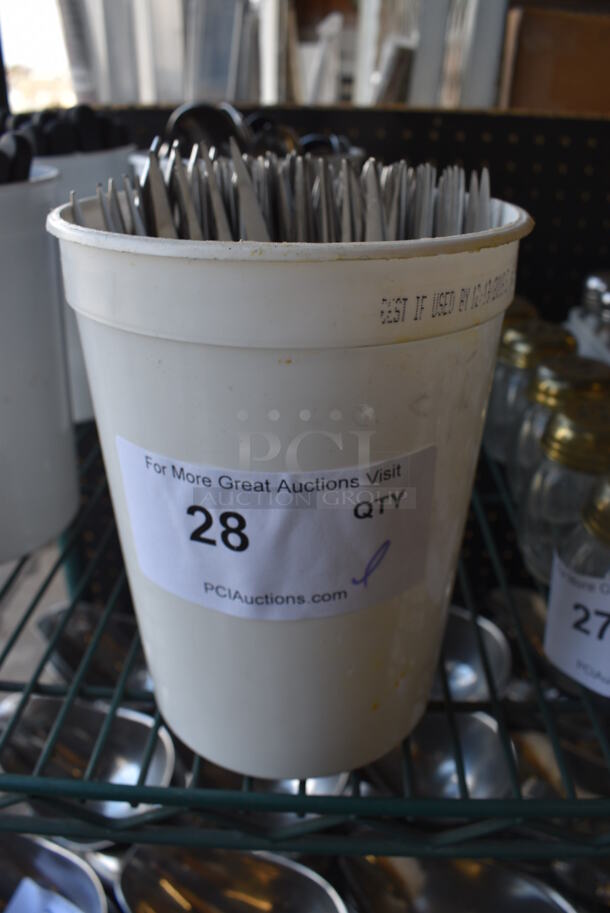 ALL ONE MONEY! Lot of Metal Forks in Poly Bin. 8.5" - Image 5 of 5