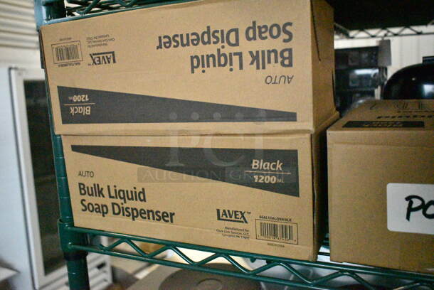 5 BRAND NEW IN BOX! Lavex 66AL12ALQBKBLK 40 fl. oz. (1,200 mL) Black Automatic Liquid Soap / Sanitizer Dispenser. 5 Times Your Bid!  - Image 3 of 5
