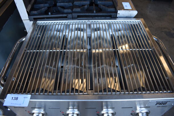 BRAND NEW! Backyard Pro Model GC402 Stainless Steel Commercial Propane Gas Powered Countertop Charbroiler Grill w/ Under Shelf. 15,000 BTU. 39x24x35. Tested and Working! - Image 3 of 8