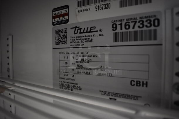 2017 True GDM-41SL-48-HC-LD Metal Commercial 2 Door Cooler Merchandiser w/ Poly Coated Racks. 115 Volts, 1 Phase. 47x21x49. Cannot Test Due To Missing Power Cord - Image 3 of 5