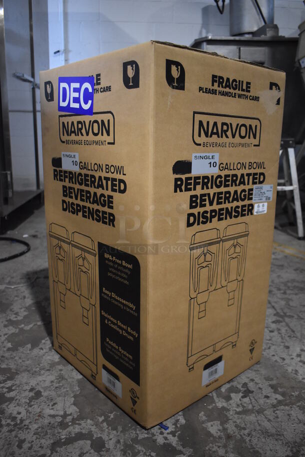 BRAND NEW IN BOX! Narvon MEGA 140S 378D10G1 Stainless Steel Commercial Single 10 Gallon Bowl Refrigerated Beverage Dispenser. 120 Volts, 1 Phase. Tested and Working! - Image 3 of 4