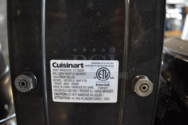 Cuisinart Model WAF-F10 Metal Countertop Waffle Maker. 120 Volts, 1 Phase. 8x15x8. Cannot Test Due To Cut Power Cord - Image 5 of 5