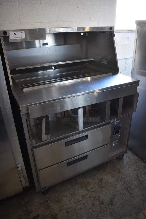 Duke DPC-38-120-DRW-DR-LM Stainless Steel Commercial Prep Station w/ 2 Drawers on Commercial Casters. 120 Volts, 1 Phase. 38x36x51. Tested and Working! - Image 2 of 12