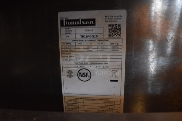 Traulsen TE084HT Stainless Steel Commercial 4 Drawer Chef Base on Commercial Casters. 115 Volts, 1 Phase. 84x35x26.5. Tested and Working! - Image 6 of 6