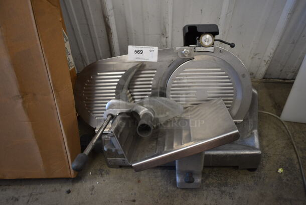 Hobart Model 2612 Stainless Steel Commercial Countertop Automatic Meat Slicer w/ Blade Sharpener. 115 Volts, 1 Phase. 29x25x22. Tested and Working!