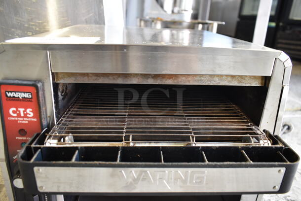 Waring CTS1000 Stainless Steel Commercial Countertop Electric Powered Conveyor Oven Toaster. 120 Volts, 1 Phase. Tested and Gets Hot But Conveyor Belt Does Not Move - Image 6 of 7