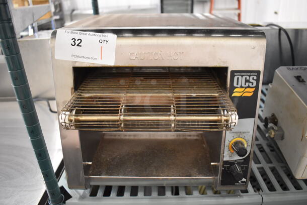Star Holman QCS-1-350 Stainless Steel Commercial Countertop Conveyor Toaster Oven. 120 Volts, 1 Phase. 14.5x18x13. Tested and Does Not Get Warm But Conveyor Moves
