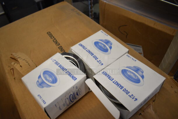 BRAND NEW IN BOX! Two Metal Sink Legs and 3 Drain Stoppers.  - Image 5 of 6