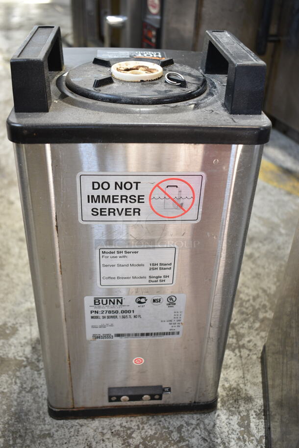Bunn DUAL SH Stainless Steel Commercial Countertop Double Coffee Machine w/ Hot Water Dispenser, 2 Satellite Servers and 2 Metal Brew Baskets. 120/240 Volts, 1 Phase. - Image 6 of 8
