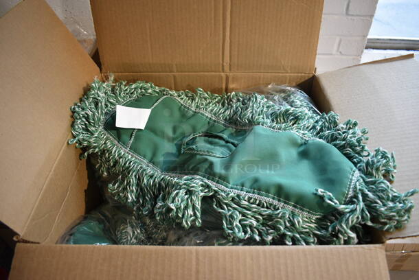 12 BRAND NEW IN BOX! Rubbermaid Green Microfiber Loop Dust Mops. 23x12. 12 Times Your Bid! - Image 1 of 5