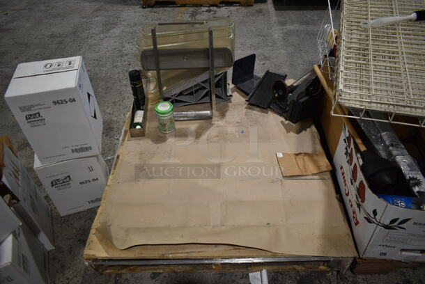 ALL ONE MONEY! 2 PALLET LOT of Various Items Including Hoppers, Racks and Umbrella Stand. - Image 2 of 9