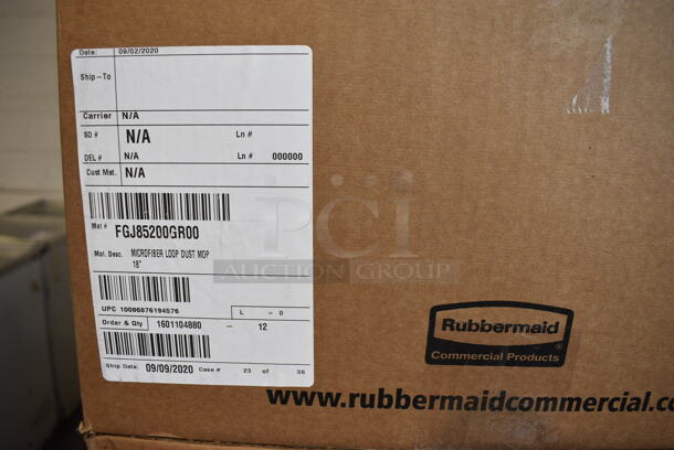 12 BRAND NEW IN BOX! Rubbermaid Green Microfiber Loop Dust Mops. 23x12. 12 Times Your Bid! - Image 4 of 5