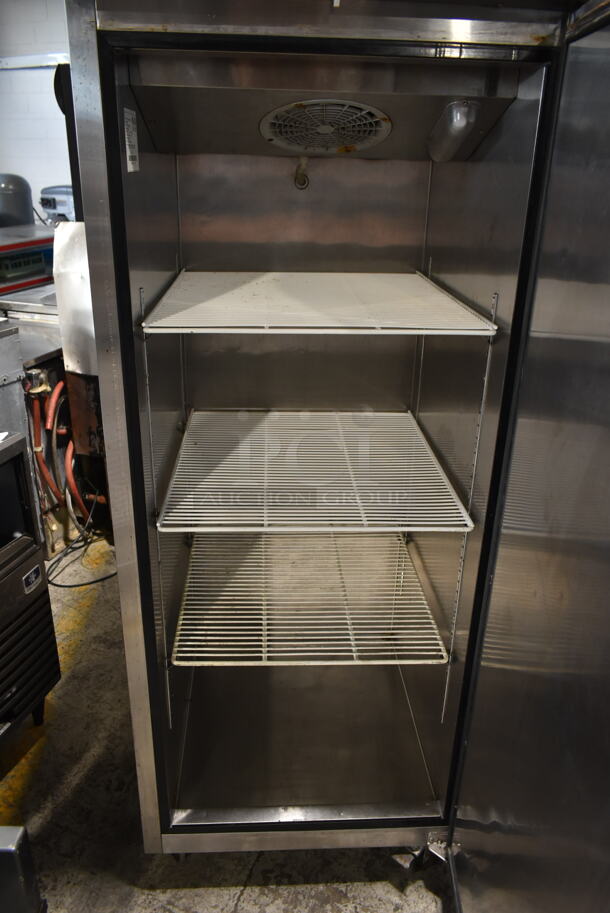 2016 Atosa MBF8004 Stainless Steel Commercial Single Door Reach In Cooler w/ Poly Coated Racks on Commercial Casters. 115 Volts, 1 Phase. Tested and Working! - Image 5 of 7