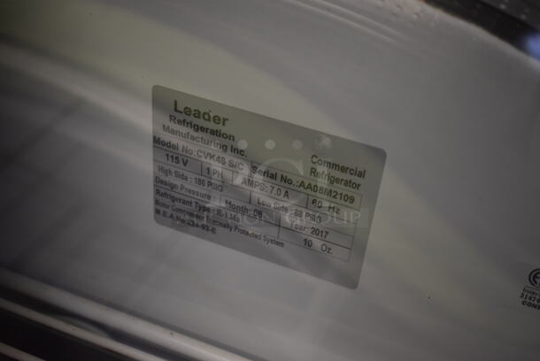 2017 Leader CVK48 S/C Stainless Steel Commercial Floor Style Deli Display Case Merchandiser. 115 Volts, 1 Phase. 48x35x51. Tested and Working! - Image 6 of 6