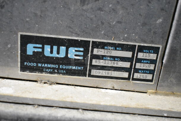 FWE P-120 Stainless Steel Heated Holding Cabinet on Commercial Casters. 115 Volts, 1 Phase. Tested and Does Not Power On - Image 7 of 7