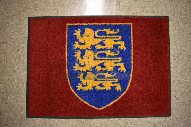 STUNNING! Medieval Lion Crest Floor Mat with Rubber Backing - Image 1 of 4