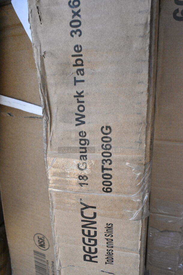 2 BRAND NEW SCRATCH AND DENT! Items Including 600T3060G Regency 30" x 60" 18-Gauge 304 Stainless Steel Commercial Work Table with Galvanized Legs and Undershelf, 460SW2436 Regency Spec Line 24" x 36" NSF Stainless Steel Wire Shelf. 2 Times Your Bid! May Be Missing Pieces. - Image 3 of 4