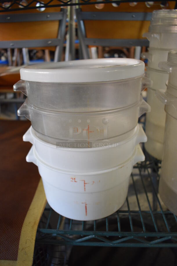 ALL ONE MONEY! Lot of 4 Poly Containers w/ 1 Lid. 8x7.5x4.5 - Image 2 of 3