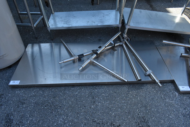 Stainless Steel Tabletop w/ Metal Legs.