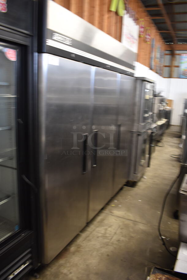 Maxx Cold MXCR-72FD Commercial Stainless Steel Three Solid Door Reach In Cooler With Polycoated Shelves. 115V, 1 Phase. Tested and Working! - Image 2 of 7