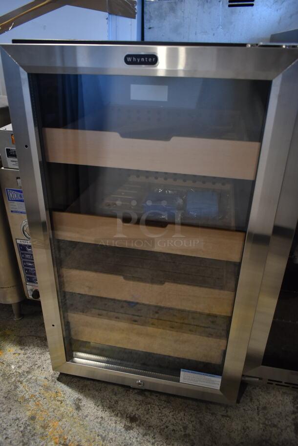 BRAND NEW SCRATCH AND DENT! Whynter CHC-421HC 4.2 cu.ft. Cigar Cabinet Cooler and Humidor with Humidity Temperature Control and Spanish Cedar Shelves. 115 Volts, 1 Phase. Tested and Working! - Image 2 of 4