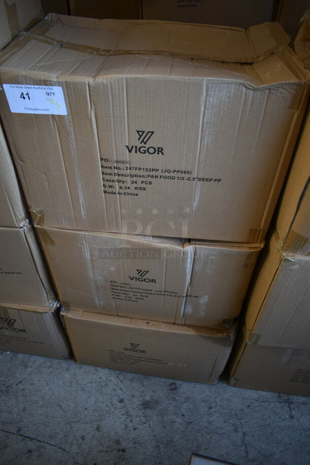9 Boxes of 24 BRAND NEW IN BOX! Vigor 247FP122PP 1/2 Size 2 1/2" Deep Translucent Polypropylene Food Pan. 9 Times Your Bid! - Image 2 of 4