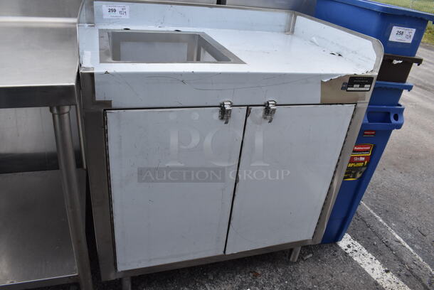 Stainless Steel Counter w/ Sink Bay, Back Splash and 2 Doors. 36x24x40. Bay 14x16x12 - Image 2 of 6