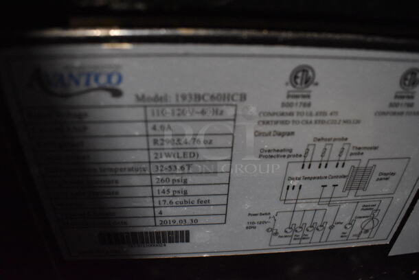 Avantco 193BC60HCB Commercial Floor Style Electric Powered Curved Glass Black Refrigerated Bakery Display Case. 110-120V. Tested And Powers On But Does Not Get Cold - Image 6 of 6