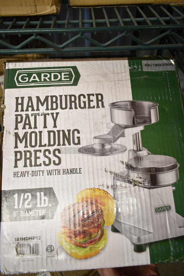 BRAND NEW SCRATCH AND DENT! Garde 181HDHP12 Metal Commercial Countertop Hamburger Patty Molding Press.   - Image 2 of 3