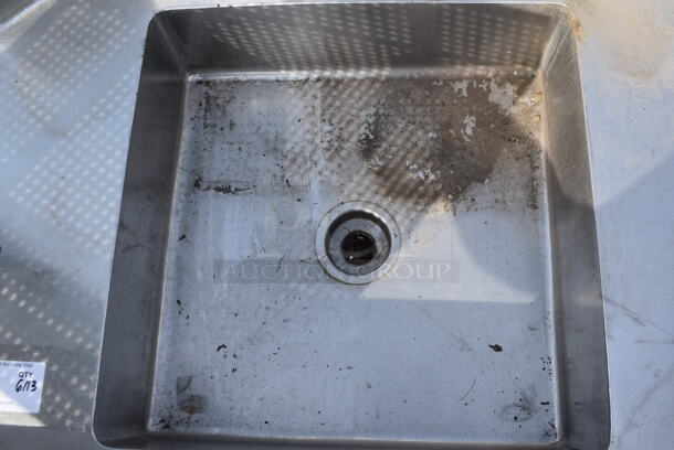 Stainless Steel Dirty Dishwasher Table w/ Strainer and Undershelf and Faucet - Image 4 of 5