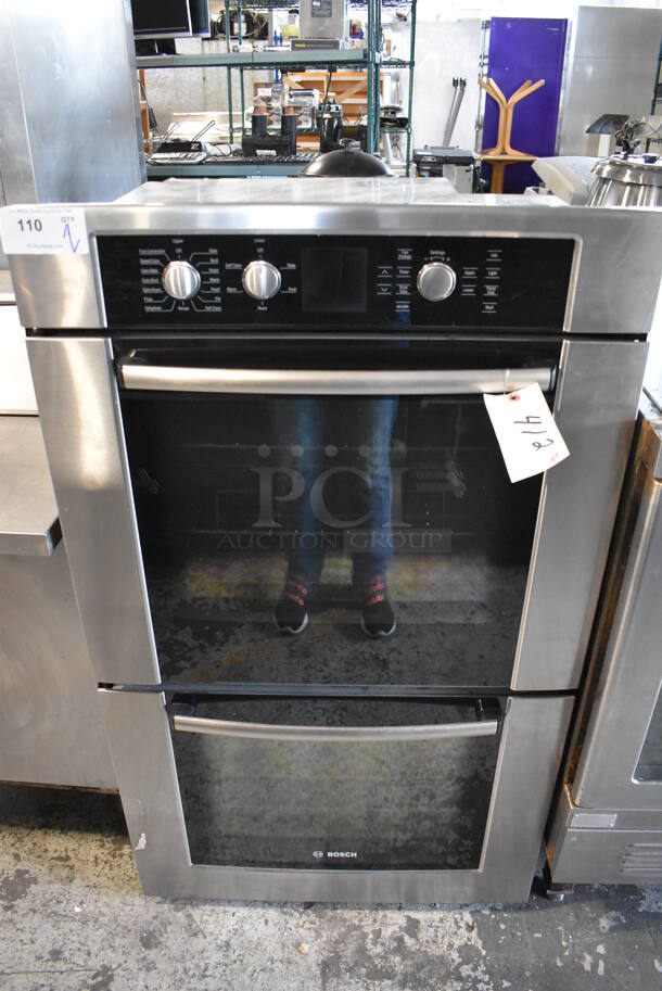 Bosch HBL5650UC-06 Stainless Steel Commercial Electric Powered Double Stack Wall Mount Oven Set; Convection and Standard. 120/208-240 Volts, 1 Phase.