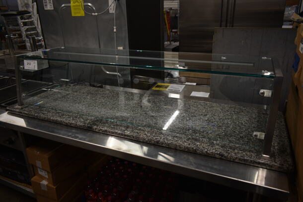 Glass Sneeze Guard w/ Granite Countertop. 
