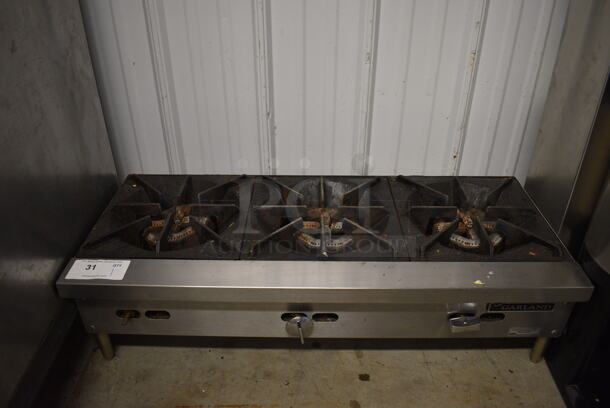 Garland Stainless Steel Commercial Countertop Natural Gas Powered 3 Burner Range. 36x15x10