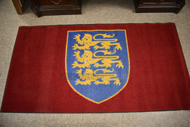 STUNNING! Medieval Lion Crest Floor Mat with Rubber Backing