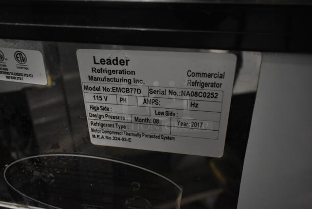 2017 Leader EMCB77D Metal Commercial Floor Style Deli Display Case Merchandiser. 115 Volts, 1 Phase. Tested and Powers On But Does Not Get Cold - Image 6 of 6