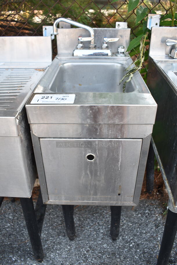 Stainless Steel Single Bay Sink w/ Faucet and Handles.  - Image 1 of 5