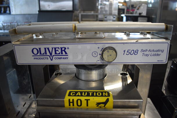 Oliver Model 1508 Metal Commercial Countertop Self-Actuating Tray Lidder. 120 Volts, 1 Phase. 16x28x14. Tested and Working! - Image 3 of 6
