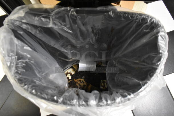 Poly 5 Tier Shelving Unit w/ Contents Including Coffee Grounds and Trash Can. BUYER MUST REMOVE: BUYER MUST DISMANTLE. PCI CANNOT DISMANTLE FOR SHIPPING. PLEASE CONSIDER FREIGHT CHARGES. (ice room) - Image 8 of 8