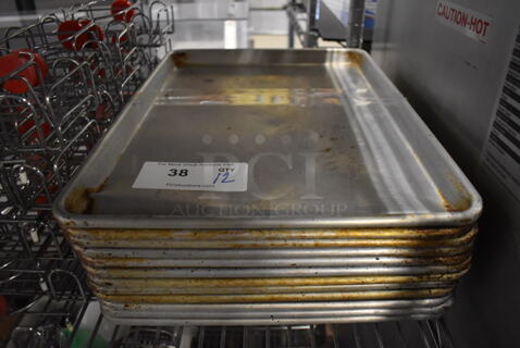 12 Metal Half Size Baking Pans. 13x18x1. 12 Times Your Bid!