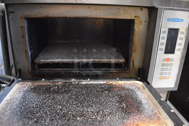 Turbochef NGC Stainless Steel Commercial Countertop Electric Powered Rapid Cook Oven on Stainless Steel Equipment Stand w/ Commercial Casters. Missing 2 Casters. 208/240 Volts, 1 Phase. - Image 5 of 7