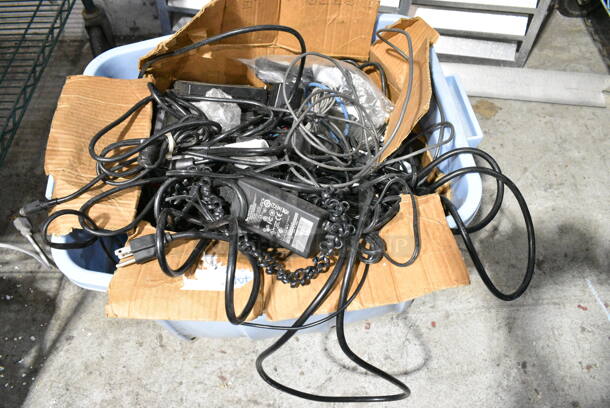 ALL ONE MONEY! Box of Various Wires and Credit Card Readers - Image 1 of 8