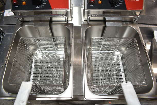 2024 Crosson CF-30 Stainless Steel Commercial Countertop Electric Powered 2 Bay Fryer w/ 2 Metal Fry Baskets. 120 Volts, 1 Phase. - Image 5 of 9
