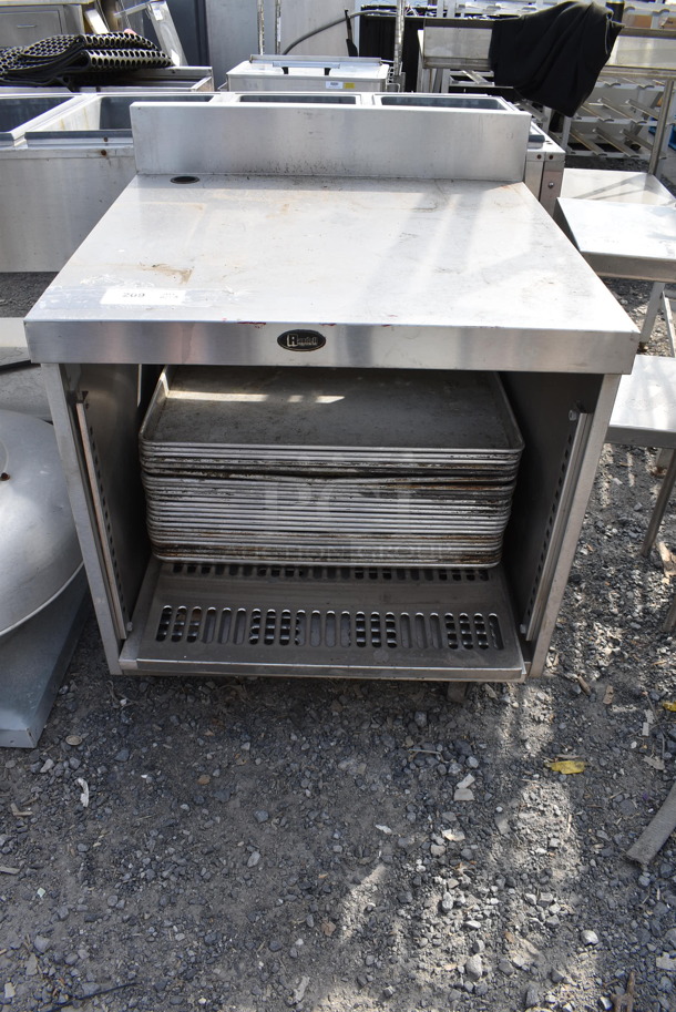 ALL ONE MONEY! Randell Open Base Utility Stand Stainless Steel Countertop w/ Undershelf and Lot of Baking Pans - Image 1 of 5