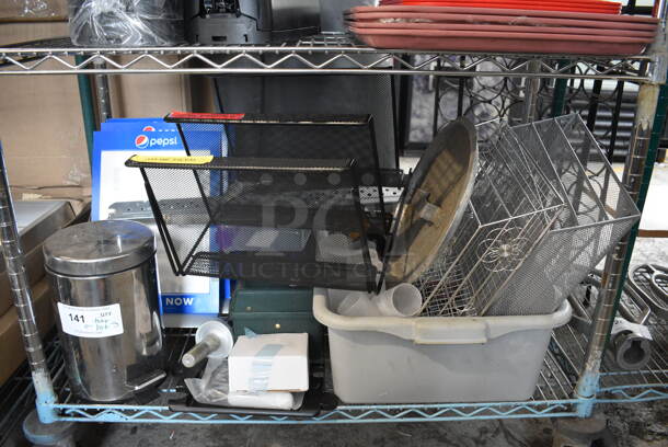 ALL ONE MONEY! Lot of Various Items Including Metal Trash Can, Racks and Gray Bus Bin! - Image 5 of 5