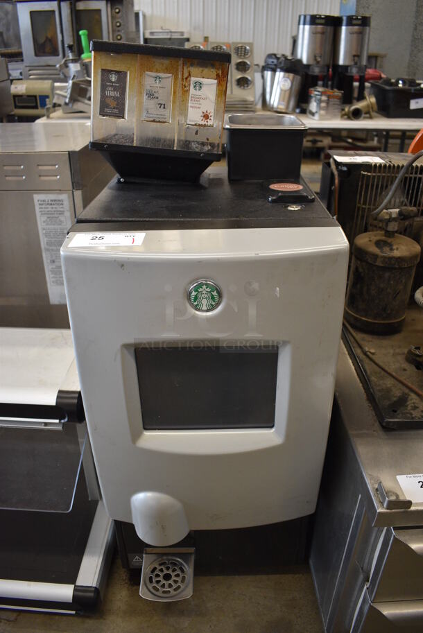 Starbucks Model SB41401 Metal Commercial Countertop Single Cup Automatic Coffee Machine w/ Hopper. 120 Volts, 1 Phase.  16x24x44