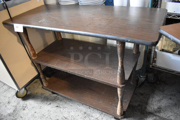 Wooden 3 Tier Cart on Commercial Casters. 42.5x18x31.5 - Image 3 of 5
