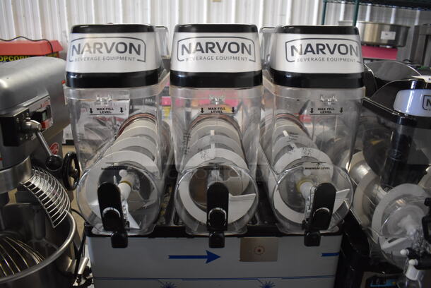 2022 Narvon 378SM3 Metal Commercial Countertop 3 Hopper Slushie Machine. 120 Volts, 1 Phase. 24x20x36. Tested and Powers On But Does Not Get Cold - Image 7 of 9