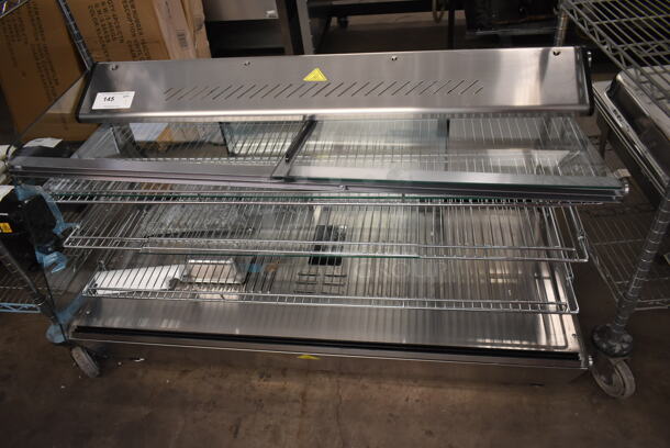 BRAND NEW SCRATCH AND DENT! ServIt 423HDM48SA Stainless Steel Commercial Countertop Full Service Heated Merchandiser Display Case. See Pictures for Broken Glass. 115 Volts, 1 Phase. Tested and Working! - Image 1 of 10